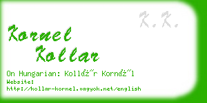 kornel kollar business card